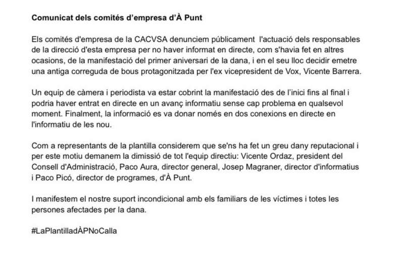 Imagen del escrito difundido en redes.