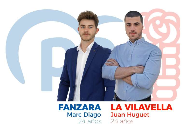 Marc Diago, candidato del PP en Fanzara, y Juan Huguet, candidato del PSPV en La Vilavella / Jaime soriano