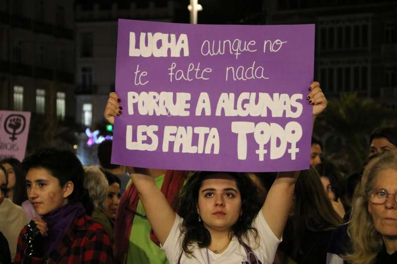 Foto archivo durante la manifestación feminista del 8M en Valencia./LAURA FLORENTINO Foto archivo durante la manifestación feminista del 8M en Valencia./LAURA FLORENTINO