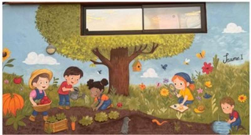 Mural de esperanza en el colegio Jaume I de Paiporta.  EPDA