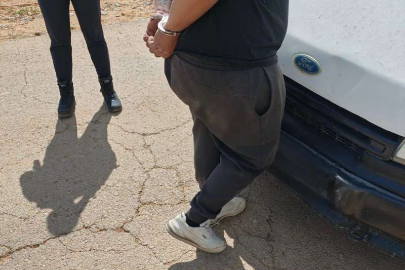 El detenido tras la persecuci�n policial en Loriguilla. EPDA