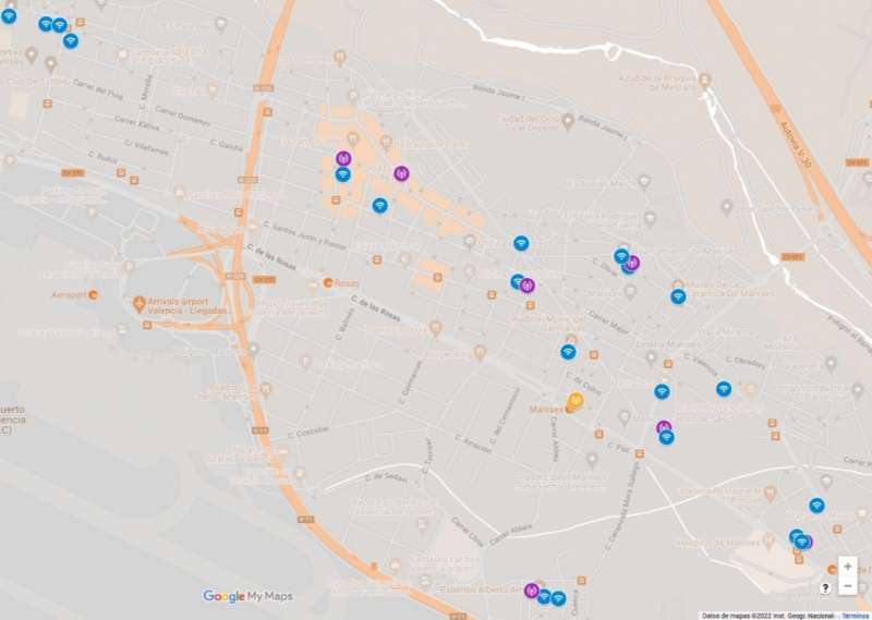 Mapa dels punts de la wifi local./EPDA