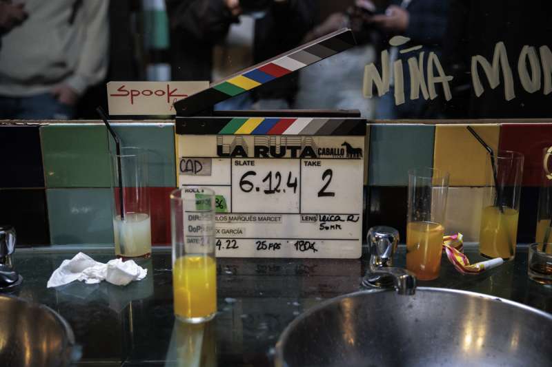 Momento del rodaje de la nueva serie de ATRESplayer PREMIUM, "La Ruta", en lo que era la antigua discoteca Spook Factory. EFE / Biel Aliño