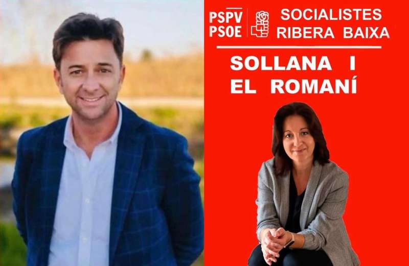 A la izquierda Ferrán Sebastiá y a la derecha la candidata a la alcaldía de Sollana, Mª Carmen Felip./ EPDA