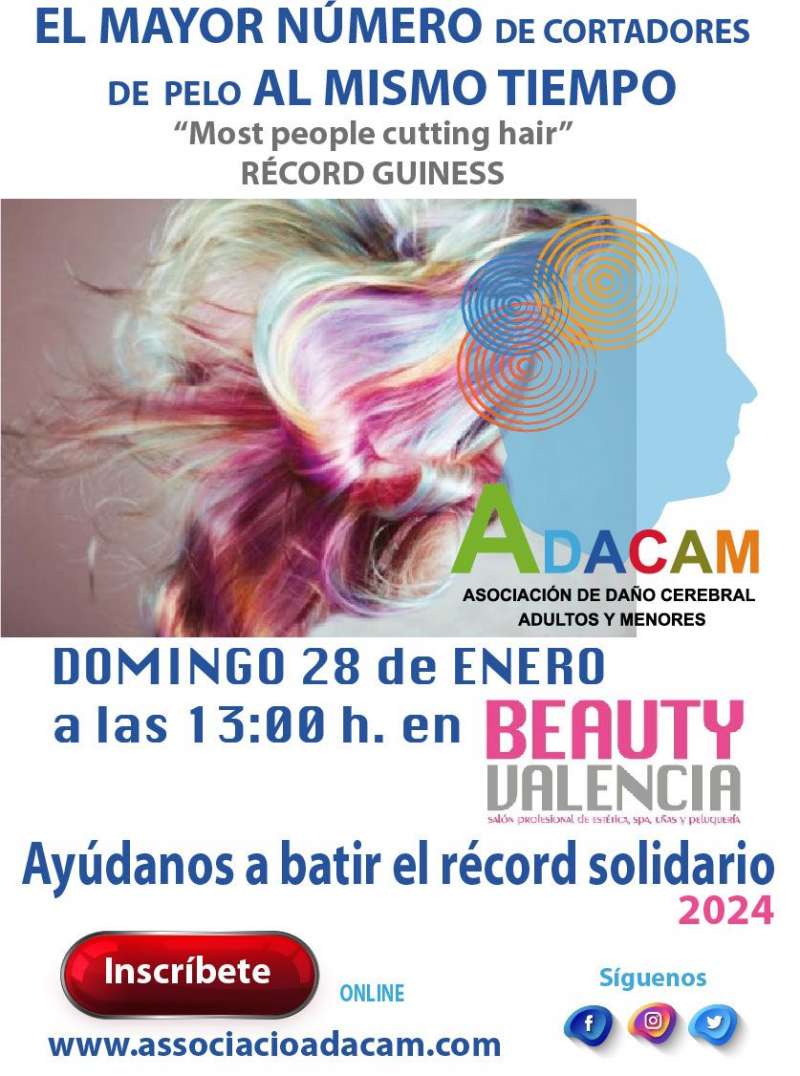 Cartell Inscripció Rècord Guinness en Beauty Valencia. /EPDA