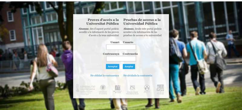 Web de acceso a las notas. /EPDA