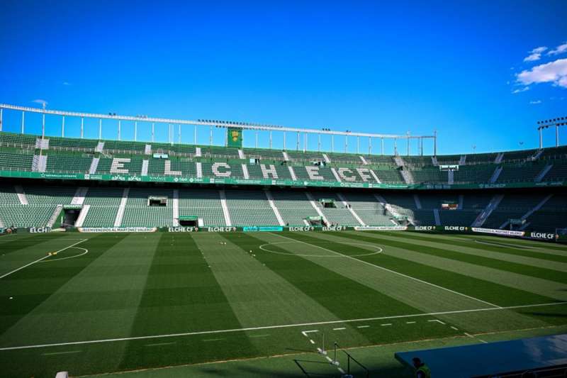 El estadio del Elche CF, el Martínez Valero, donde se disputará el partido ante el Atlético de Madrid. EFE/Elche CF
