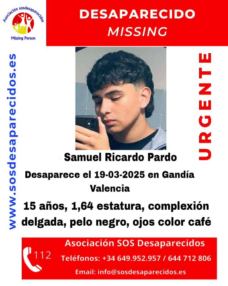 Imagen de Samuel Ricardo Pardo./SOS Desaparecidos 