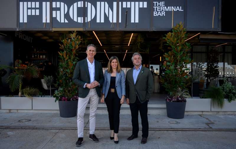 Quique Calabuig, Ángela Pérez y Fernando Aliño en The Terminal Hub. / Foto: Kike Taberner