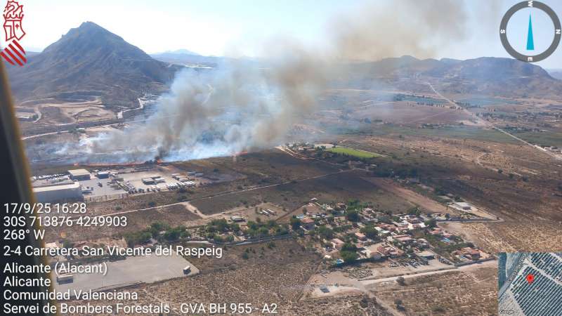 Imagen aérea del incendio./EPDA