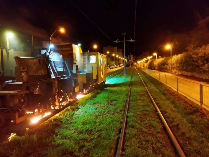 Trabajos de mantenimiento nocturnos en el TRAM d"Alacant./EPDA