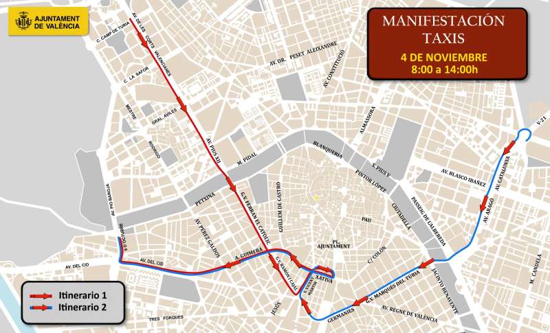 Itinerarios de la manifestación / EPDA 