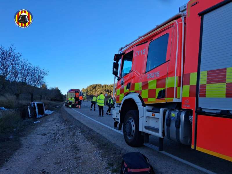 Tramo de la CV-35 donde ha ocurrido el accidente./EPDA