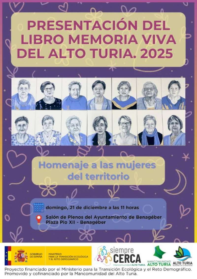 Cartel de la presentación del libro "Memoria Viva del Alto Turia 2025"./EPDA