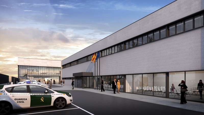 Boceto del nuevo Palacio de Justicia de Ontinyent. / EPDA