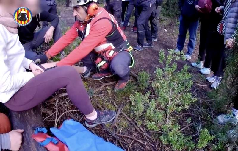 Imagen del rescate facilitado por el Consorcio de Bomberos de Valencia./EPDA