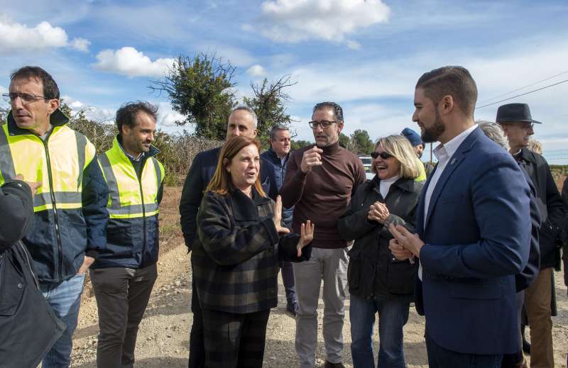 Visita a las obras del camí Vell de Llíria. / EPDA