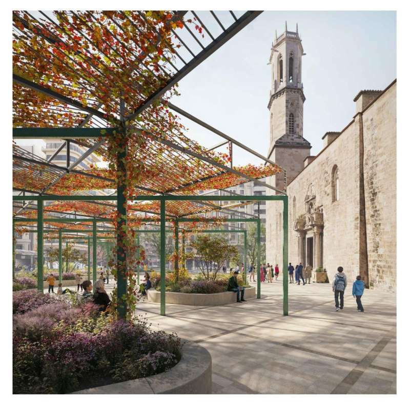 Así será la nueva plaza de Sant Agustí de Valencia tras las obras que empezarán después de verano. / EPDA