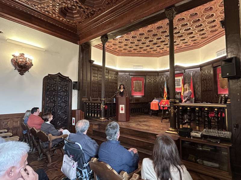 Intervención de la deportista durante el acto. EPDA