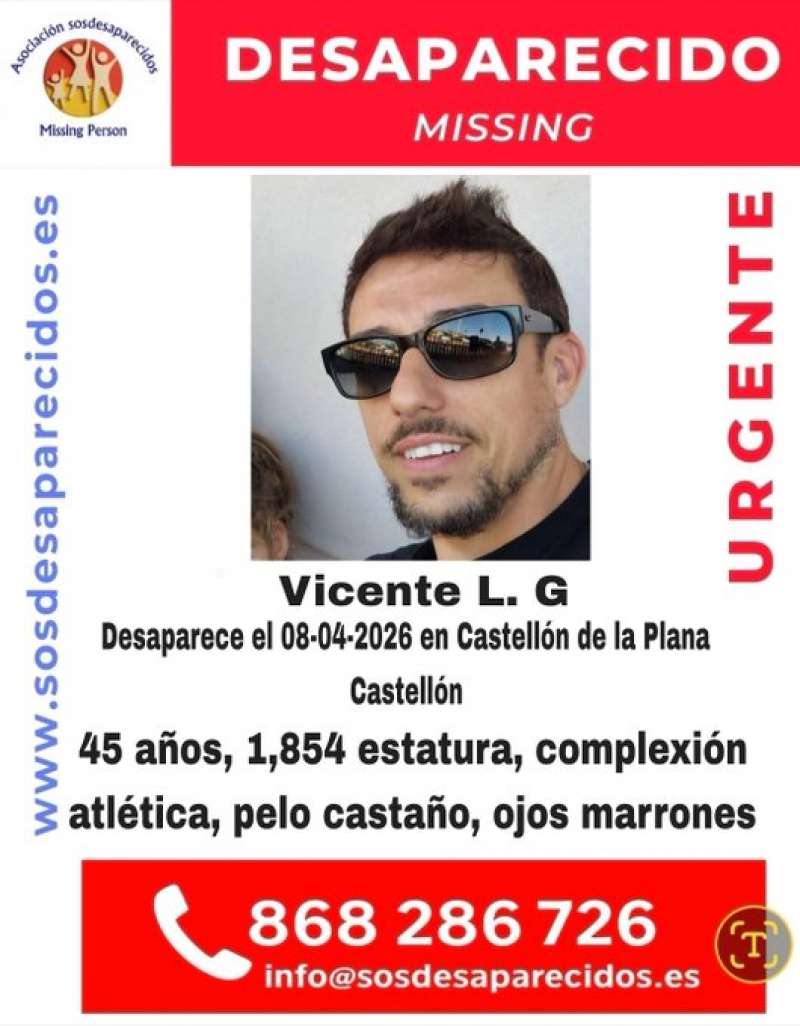 Cartel de búsqueda de SOS Desaparecidos. / EPDA
