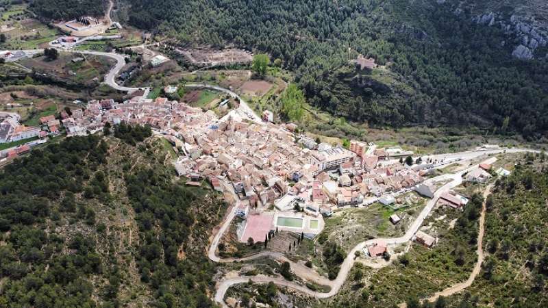 Vista aérea de Gaibiel. EPDA