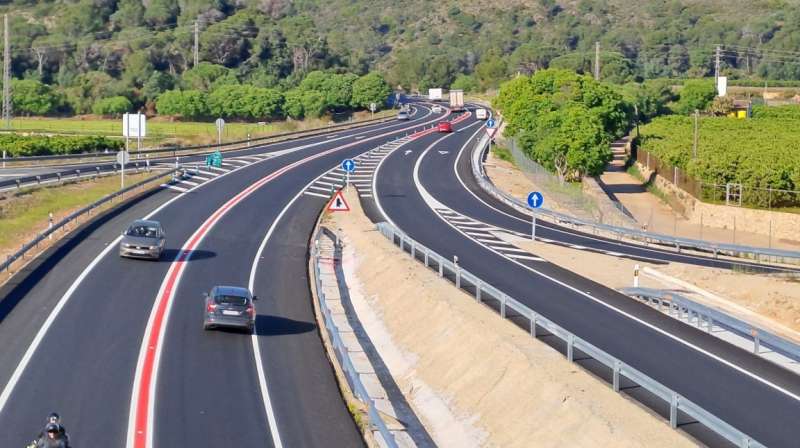 Carretera N-332 en l"enllaç d"accés nord a Gandia. / EPDA
