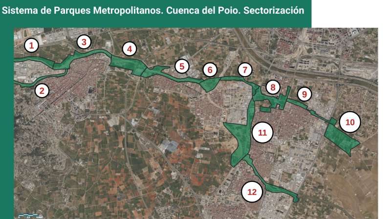 Mapa del projecte dels parcs inundables de la Generalitat./EPDA