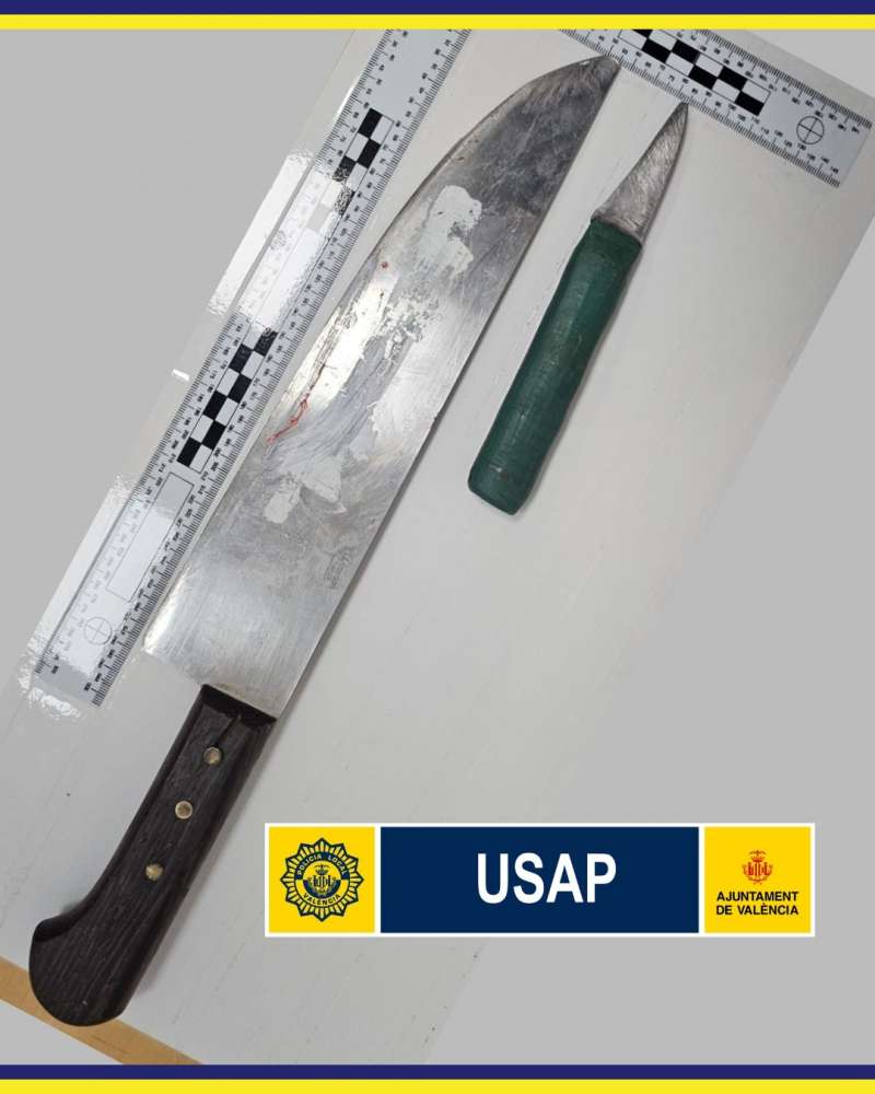 Imagen del cuchillo confiscado. /EPDA
