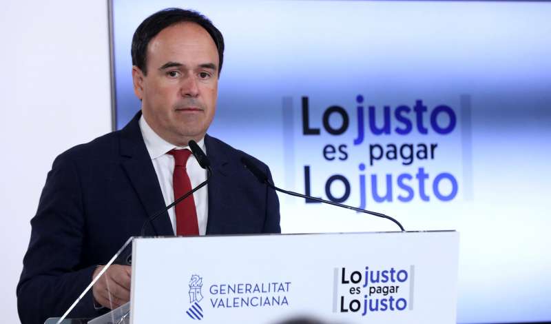 El president de la Generalitat Valenciana, Juanfran Pérez Llorca, durante una intervención. / EPDA