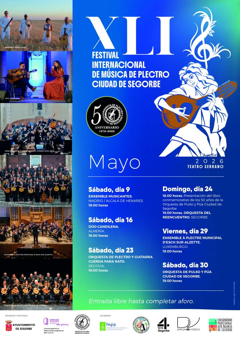 Cartel del XLI del Festival de Música Plectro Ciudad de Segorbe. EPDA
