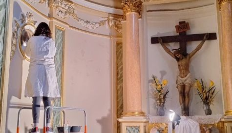 Trabajos de restauración en la iglesia de Benafer