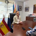Instante de la entrevista a Amparo Pardo, alcaldesa de Godelleta.