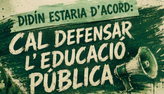 Fragment de la pancarta de l'IES Didín Puig de Guadassuar per a la manifestació.
