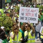 Primera jornada de la huelga indefinida del profesorado de la Comunitat Valenciana, convocada por los sindicatos Stepv, UGT, CCOO, CSIF y ANPE, para reclamar mejoras salariales y de infraestructuras, reducir la burocracia, incrementar las plantillas y fomentar el uso del valenciano / EFE - Biel Aliño