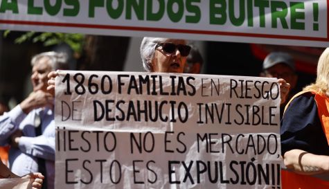 Protesta del Sindicato de Inquilinas de Madrid y la FRAVM.