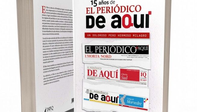 Portada y contraportada de 15 años de El Periódico de Aquí.