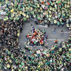 Manifestación del profesorado de la Comunitat Valenciana en la quinta jornada de su huelga indefinida.