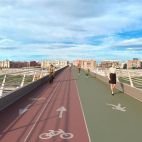 Maqueta de cómo quedaría la nueva pasarela ciclopeatonal de Xirivella. Maqueta de cómo quedaría la nueva pasarela ciclopeatonal de Xirivella.