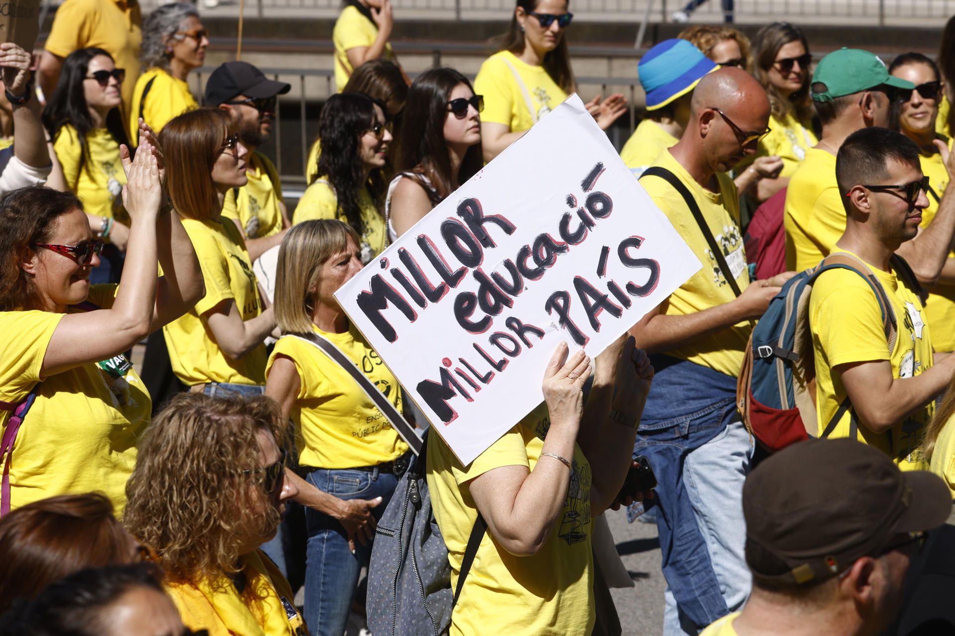 Momento de una manifestación de los docentes.