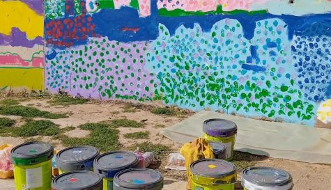 Mural del proyecto Piedra y Amapola en un colegio de Alcàsser