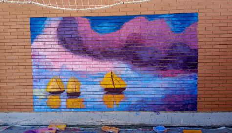 Mural del proyecto Piedra y Amapola en un colegio de Alcàsser