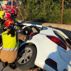 Estado del vehículo tras el accidente en la CV 20 en Onda/Bombers Dipcas Estado del vehículo tras el accidente en la CV 20 en Onda/Bombers Dipcas