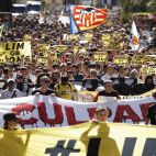 Manifestación para denunciar la gestión de Peter Lim antes del partido entre el Valencia CF ante el FC Barcelona y las cargas policiales. Manifestación para denunciar la gestión de Peter Lim antes del partido entre el Valencia CF ante el FC Barcelona y las cargas policiales.