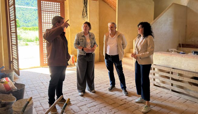 Visita a les obres del Molí Vell del Pla. Visita a les obres del Molí Vell del Pla.
