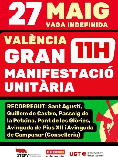 Cartel de la manifestación convocada para este miércoles 27 de mayo. Cartel de la manifestación convocada para este miércoles 27 de mayo.