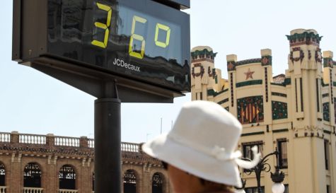 Un termómetro marca 36 grados centígrados en el centro de la ciudad de València. Un termómetro marca 36 grados centígrados en el centro de la ciudad de València.