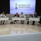 Mesa de negociación entre la Conselleria de Educación y los sindicatos docentes este jueves 28 de mayo.