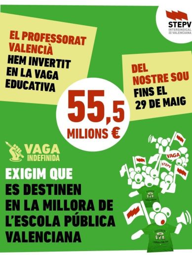 Cartel difundido por el sindicato STEPV.