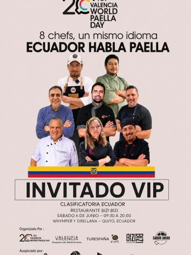 Cartel promocional de la semifinal nacional del World Paella Day Ecuador 2026, que se celebrará este sábado en Quito