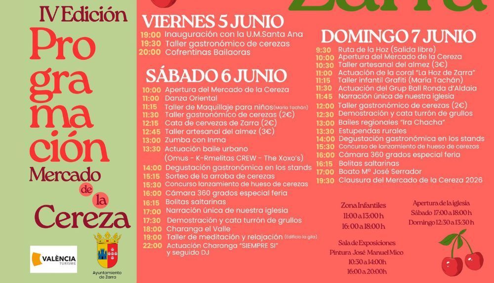 Zarra celebra este fin de semana la quinta edición de su Mercado de la Cereza.